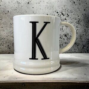 Monogram Initial Porcelain Coffee Mug Letter K Size 14 Oz.